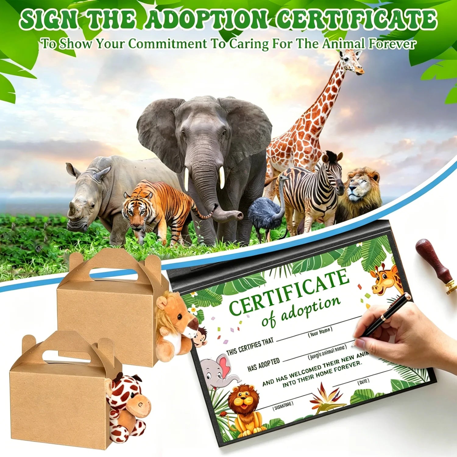 10-50PCS Adopt An Animal Party Favor Mini Safari Stuffed Animals Bulk 12cm Jungle Animal Plush Toy Set Party Favors Gift decor
