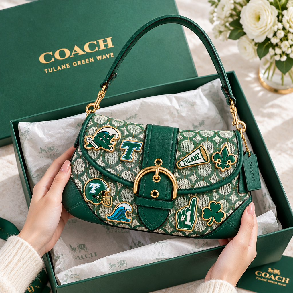 Tulane Green Wave Soho Bag With Charm